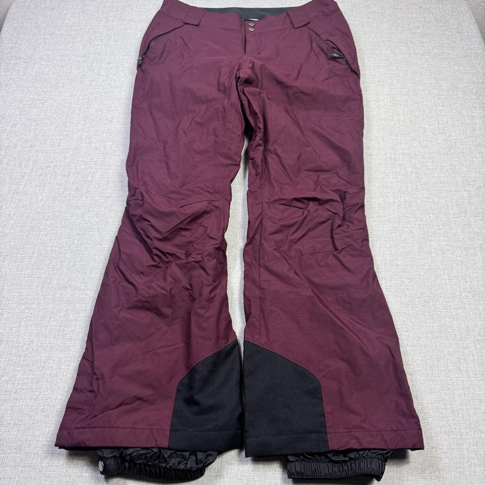 Columbia Snow Pants Womens L Purple Insulated Lined Skiing Nylon Bootcut